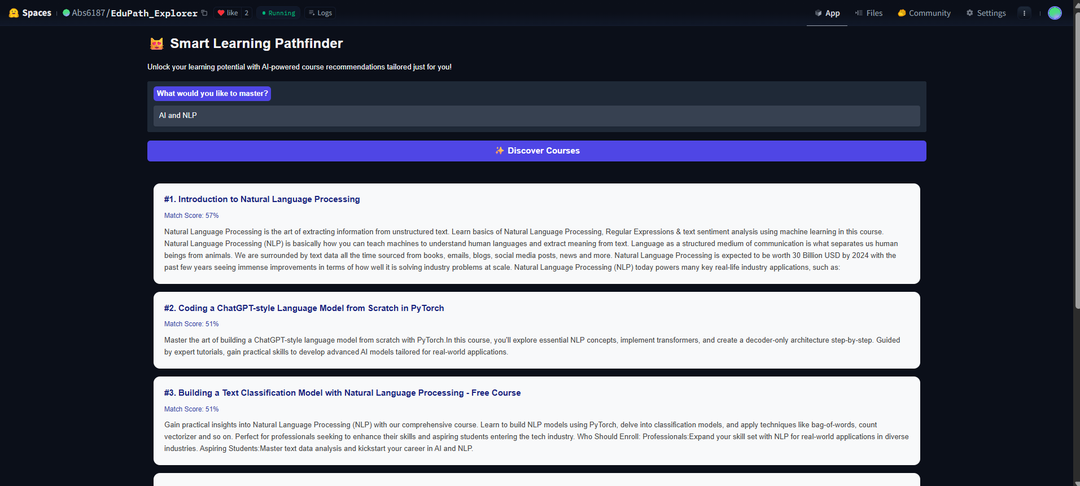 EduPath Explorer - Smart Learning Pathfinder Interface